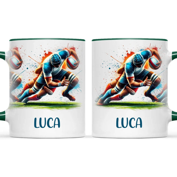 Personalised Kids Rugby Mug with Name – Custom Rugby Gift for Young Players