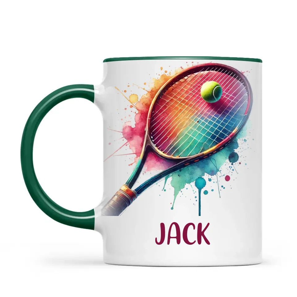 Custom Kids Tennis Mug – Personalised Name Gift for Young Tennis Lovers