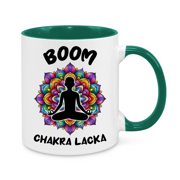 🧘‍♂️ Boom Chakra Lacka Mug – Funny & Spiritual Coffee Cup for Yoga Lovers ☕✨