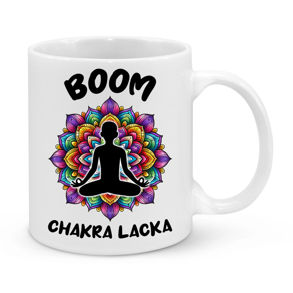 🧘‍♂️ Boom Chakra Lacka Mug – Funny & Spiritual Coffee Cup for Yoga Lovers ☕✨