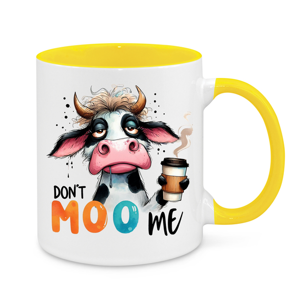 Funny Cow Mug – "Don’t Moo Me" – Hilarious 11oz Coffee Cup – Perfect Gift for Coffee Lovers & Sarcastic Mornings