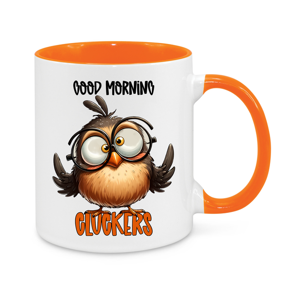 Funny Owl Mug – "Good Morning Cluckers" – Hilarious 11oz Coffee Cup – Perfect Gift for Early Birds & Sarcasm Lovers