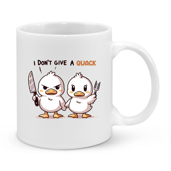 Funny Duck Mug – "I Don’t Give a Quack" – Hilarious 11oz Coffee Cup – Sarcastic Gift for Animal Lovers & Office Humor