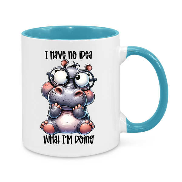 🤪 Funny Hippo Mug – "I Have No Idea What I’m Doing" – Hilarious 11oz Coffee Cup – Quirky Office & Work Gift for Animal Lovers ☕🐾