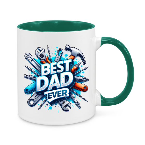 Best Dad Ever Mug – Tool-Themed 11oz Coffee Cup – Perfect Gift for Handy Dads, Father’s Day or Birthday