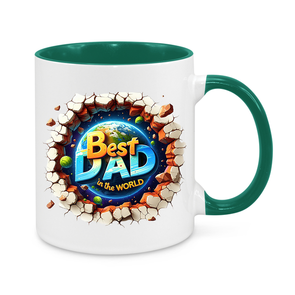 Best Dad in the World Mug – 11oz Ceramic Coffee Cup – Gift for Dad’s Birthday, Father’s Day or Christmas