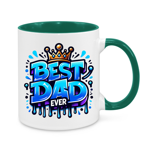 Best Dad Ever Mug - 11oz Personalised Coffee Cup - Father’s Day Gift - Birthday Gift for Dad - Crown Design Novelty Mug for Dad from Kids