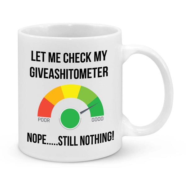 Funny Give-A-Sh*t-O-Meter Mug – Sarcastic Coffee Cup for Work & Home