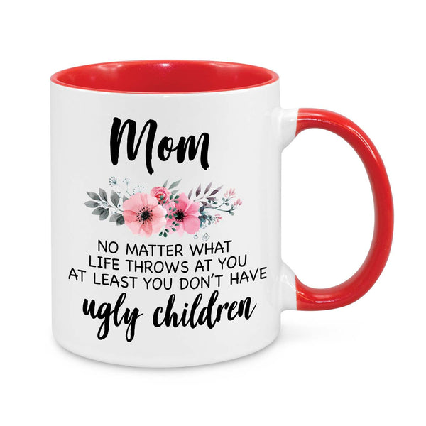 Funny Mom Mug – Floral Coffee Cup with Humorous Parenting Quote